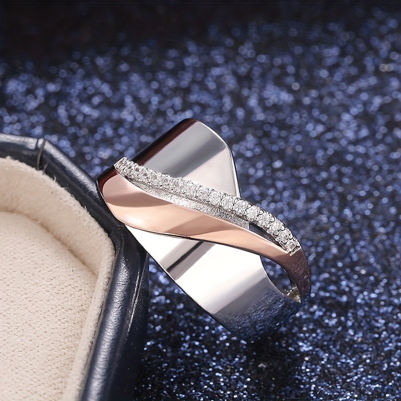 Vintage Style Cross Ring with CZ, Versatile Daily Jewelry for Women